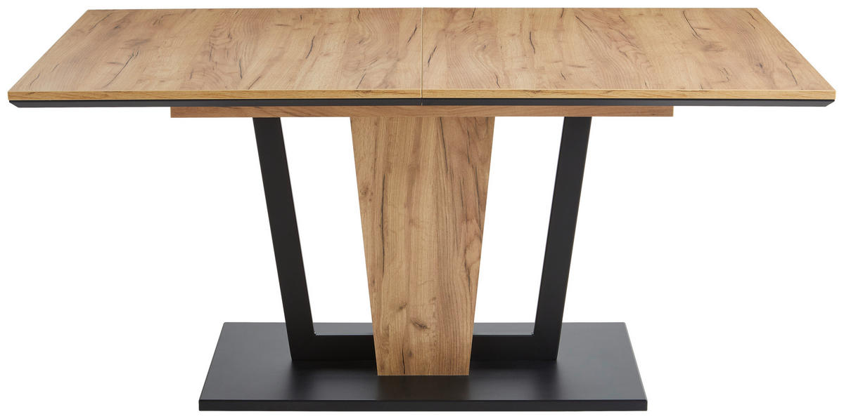 ESSTISCH in Holzwerkstoff 140-180/90/76 cm  - Eichefarben/Schwarz, Design, Holzwerkstoff (140-180/90/76cm) - Valdera