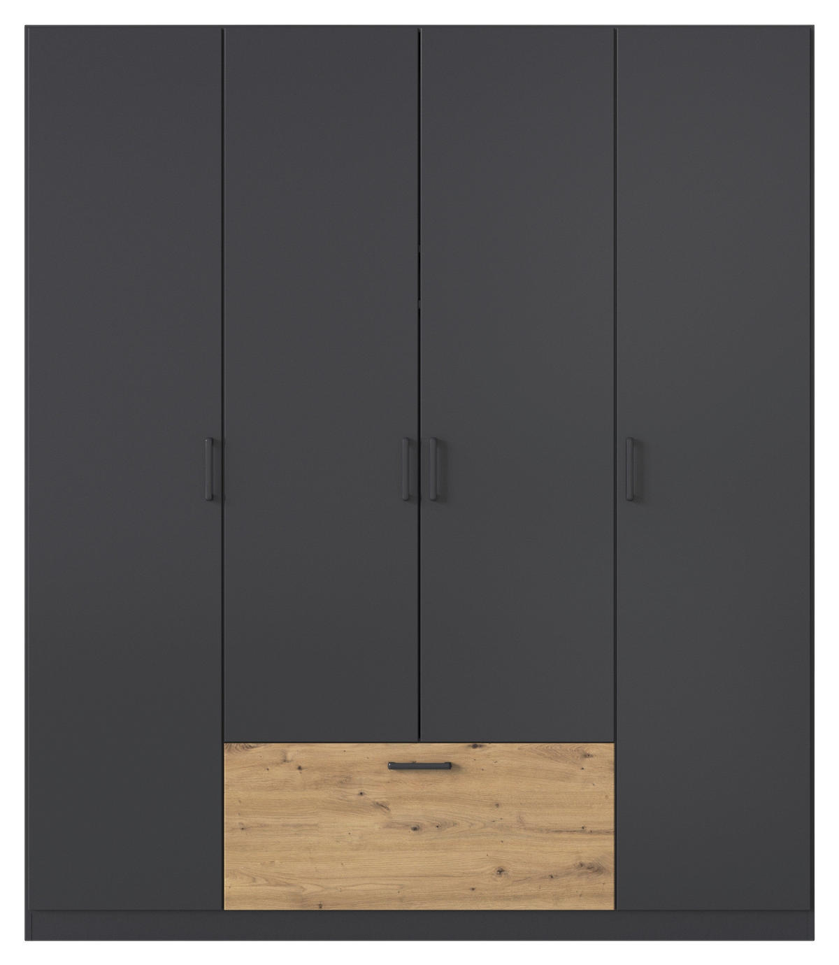KLEIDERSCHRANK in Grau, Eiche Artisan  - Eiche Artisan/Grau, Basics, Holzwerkstoff/Metall (181/210/54cm) - Boxxx