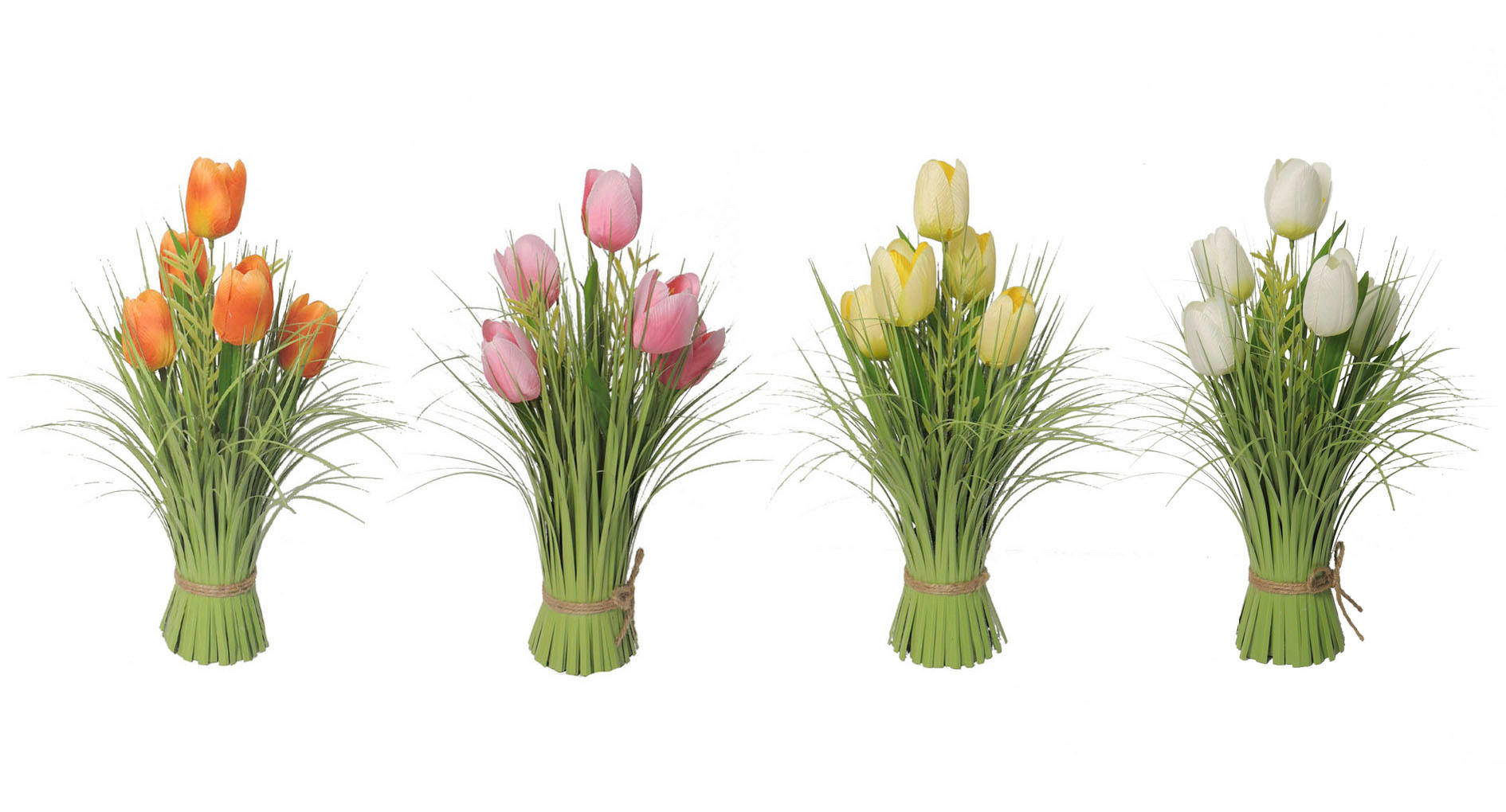 Iarbă Decorativă - roz aprins/galben, Lifestyle, plastic/metal (40cm)