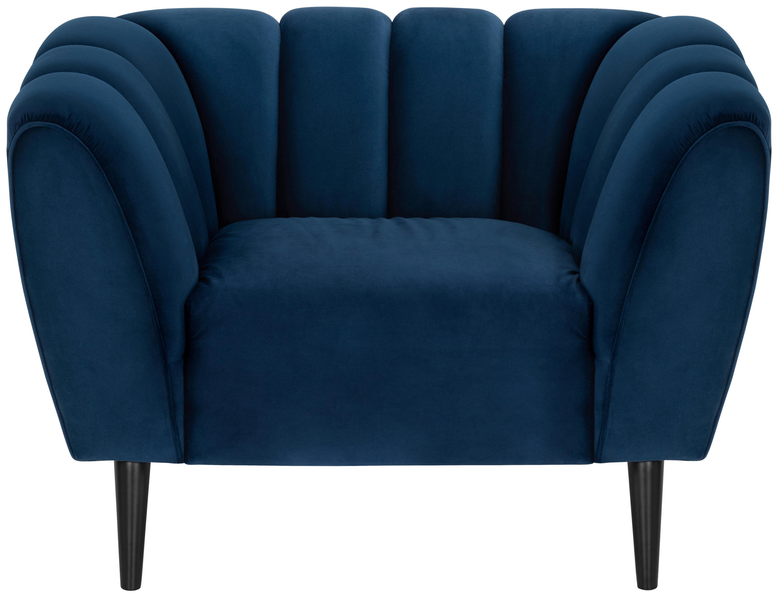 COCKTAILSESSEL Samt Blau    - Blau/Schwarz, MODERN, Holz/Textil (116/78,5/87cm) - P & B