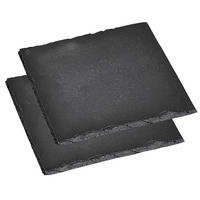 Schieferplatte 2er Set - Schwarz, Basics, Stein (20/20cm) - Homeware Profession.