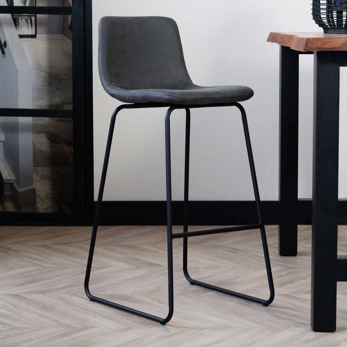 SADA BAROVÝCH STOLIČIEK 2 kus - čierna/antracitová, Lifestyle, kov/plast (48/102/54cm) - MID.YOU