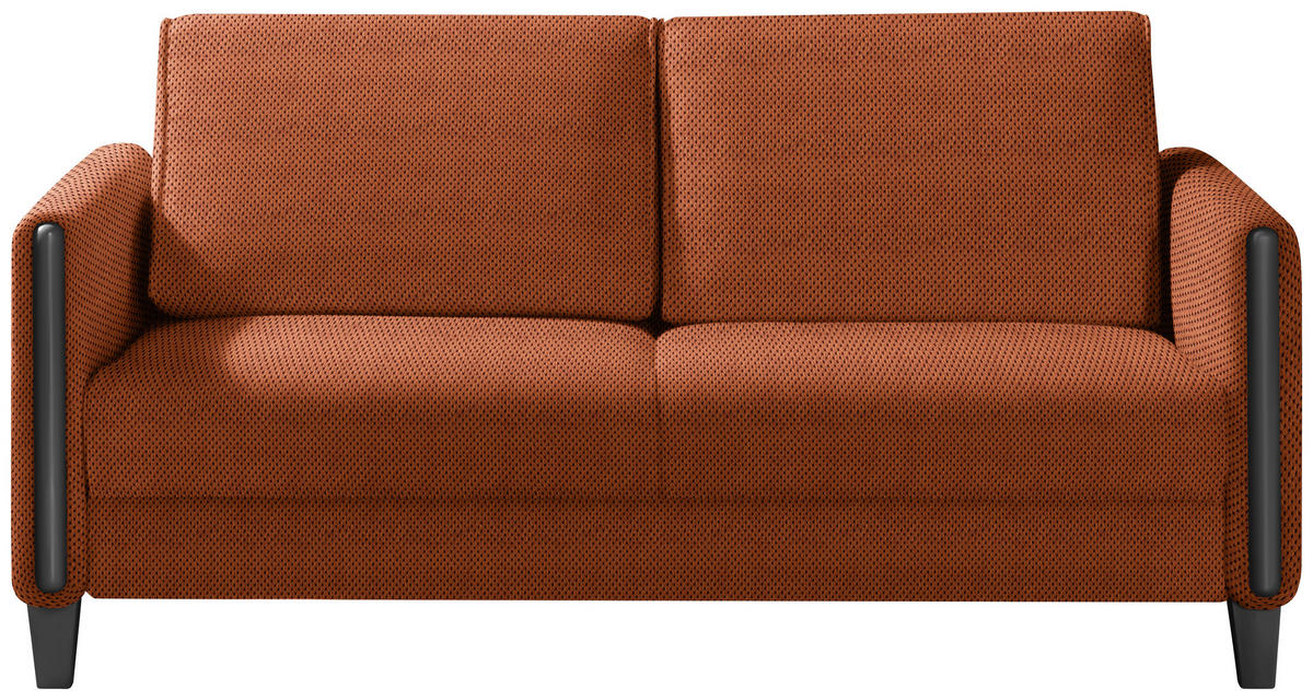 SCHLAFSOFA in Holz, Textil Schwarz, Rostfarben  - Rostfarben/Schwarz, Design, Holz/Textil (174/88/104cm) - Niels Andersson