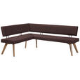 ECKBANK 160/180 cm  in Dunkelbraun, Wildeiche  - Wildeiche/Eichefarben, Design, Holz/Textil (160/180cm) - Venda