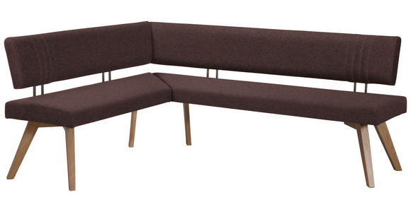 ECKBANK 160/190 cm in Dunkelbraun, Wildeiche - Wildeiche/Eichefarben, Design, Holz/Textil (160/190cm) - Venda