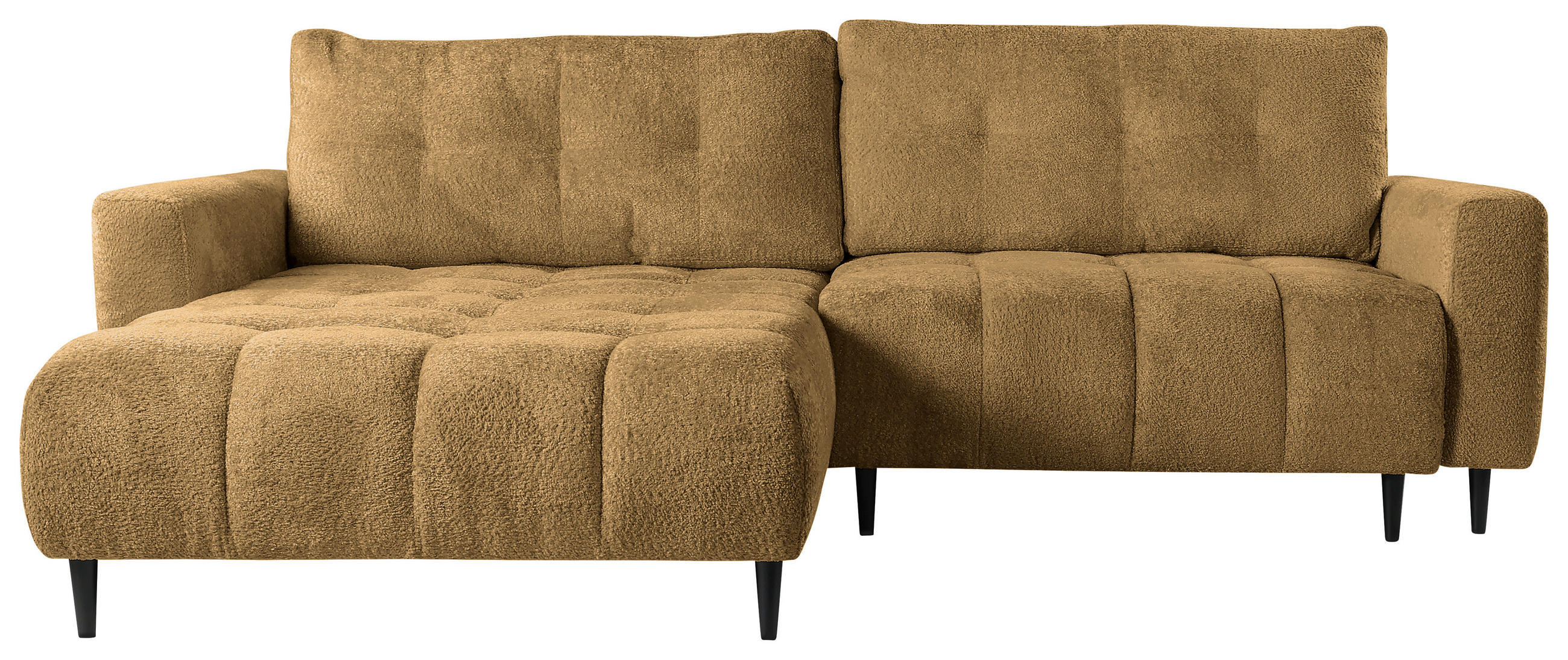 ECKSOFA in Chenille Honig  - Schwarz/Honig, Konventionell, Holz/Textil (180/266cm) - MID.YOU