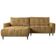 ECKSOFA  in Chenille Honig  - Schwarz/Honig, KONVENTIONELL, Holz/Textil (180/266cm) - Carryhome