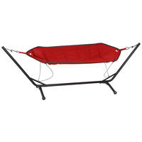 HÄNGEMATTE  - Dunkelgrau/Rot, KONVENTIONELL, Textil/Metall (105/104/305cm) - Siena Garden