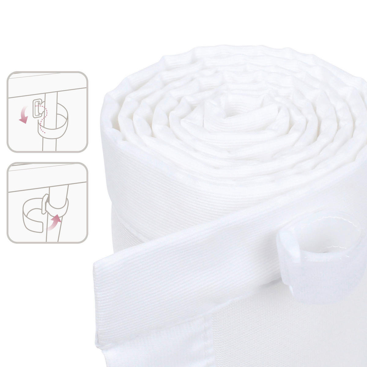 NESTCHEN babybay Nestchen 3D Mesh  - Weiß, Basics, Naturmaterialien (149/24/2cm) - Tobi