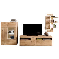 WOHNWAND  in Eichefarben  340/194/50 cm  - Eichefarben/Silberfarben, Design, Glas/Holz (340/194/50cm) - Livetastic