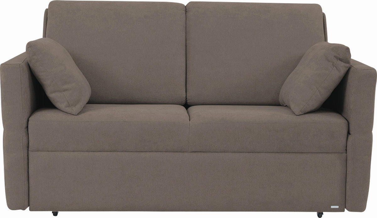 SCHLAFSOFA Chenille Schlammfarben  - Schlammfarben/Schwarz, KONVENTIONELL, Kunststoff/Textil (150/88/91cm) - Sedda