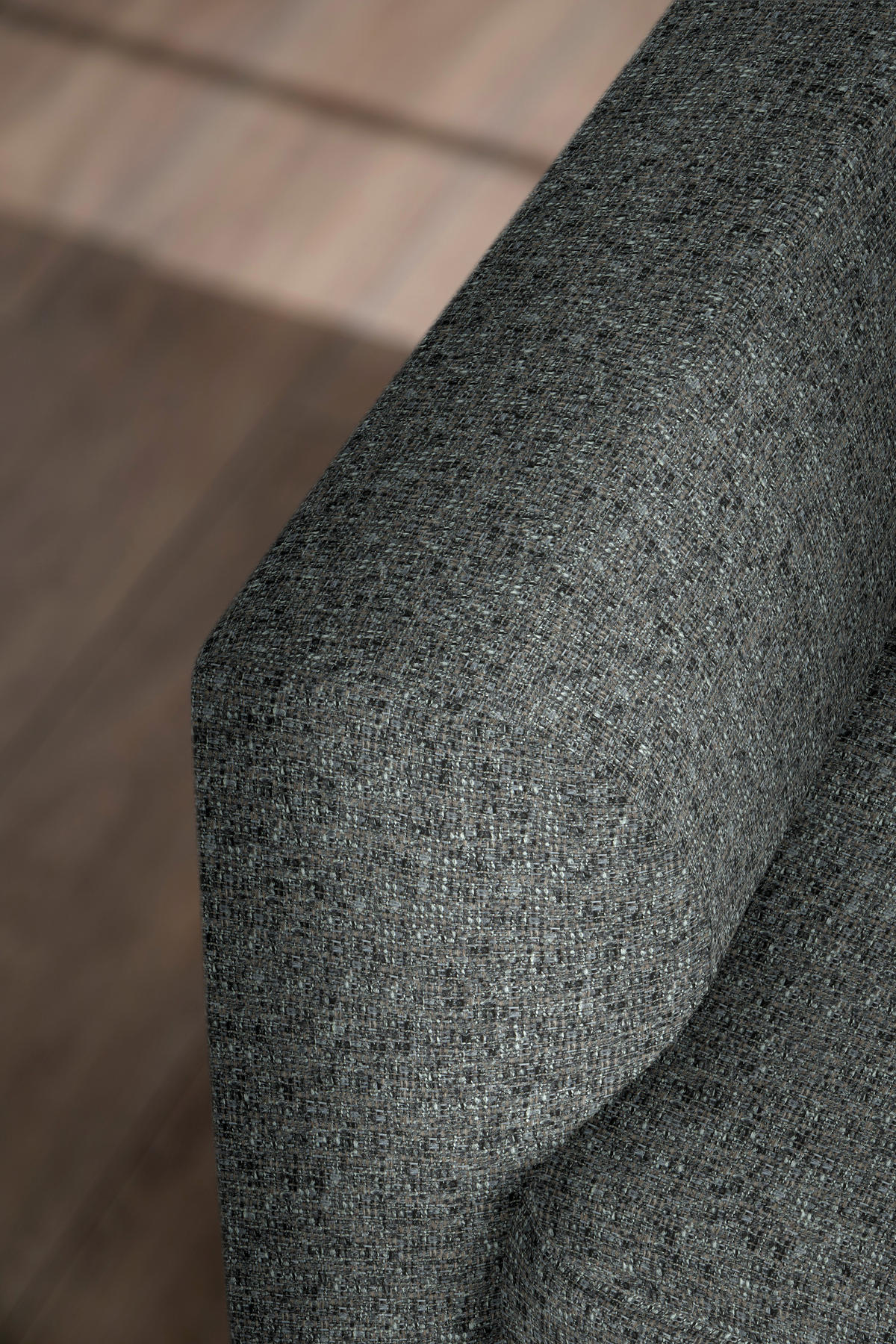 ECKSOFA in Flachgewebe Anthrazit  310/195 cm  - Anthrazit/Schwarz, Design, Textil/Metall (310/195cm) - Schöner Wohnen