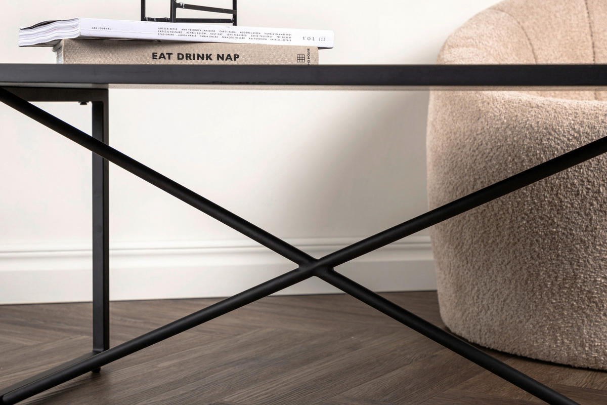 COUCHTISCH 110/70/45 cm rechteckig Schwarz  - Schwarz, Design, Holz/Metall (110/70/45cm) - Livetastic