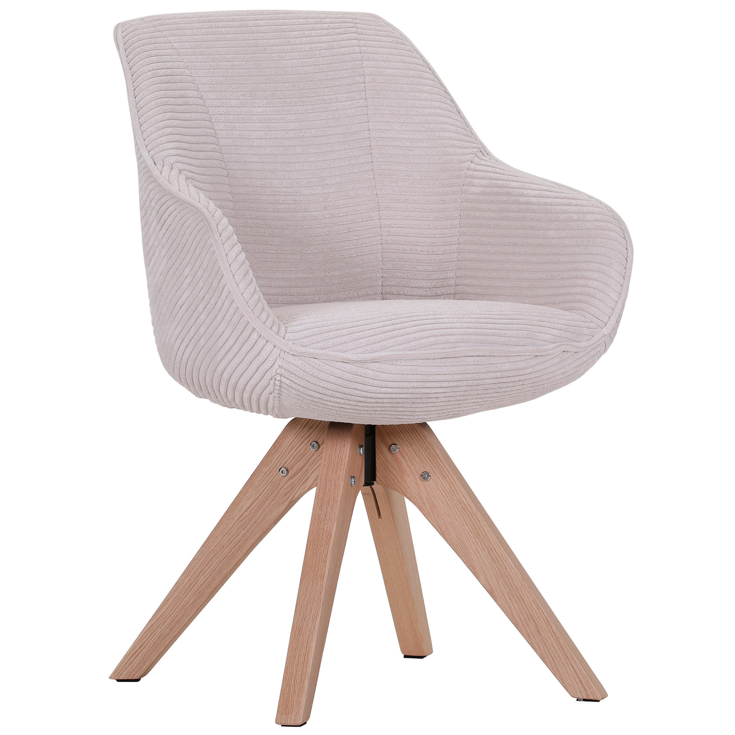 ARMLEHNSTUHL  in Cord  - Eichefarben/Weiß, Design, Holz/Textil (60/83/65cm) - Landscape