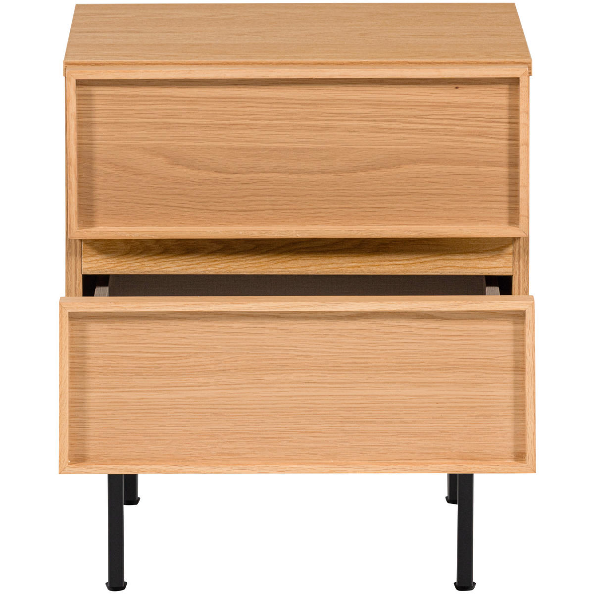 NACHTTISCH 45/51/42 cm  - Schwarz/Naturfarben, Design, Holzwerkstoff/Metall (45/51/42cm) - Livetastic