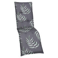 RELAXSESSELAUFLAGE in Anthrazit Blätter  - Anthrazit, Design, Textil (50/7/170cm)
