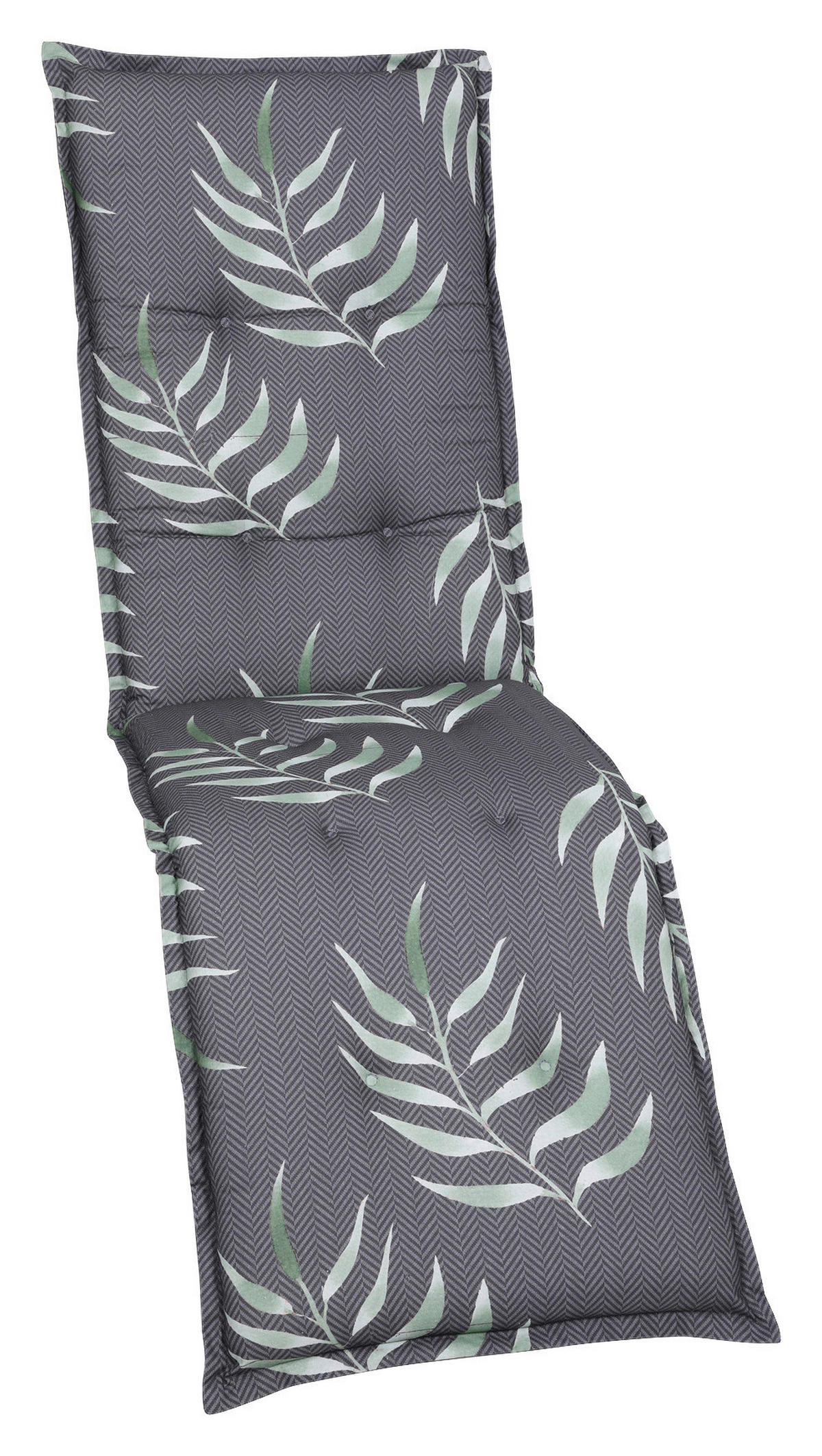 RELAXSESSELAUFLAGE in Anthrazit Blätter  - Anthrazit, Design, Textil (50/7/170cm)