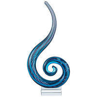 SKULPTUR - Blau/Schwarz, KONVENTIONELL, Glas (12,5/27/6cm) - Ambia Home