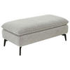 HOCKER in Textil Ecru  - Ecru/Schwarz, Design, Textil/Metall (130/46/65cm) - Valdera