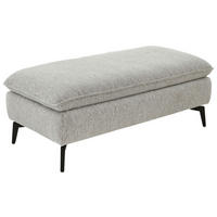 HOCKER Webstoff Ecru  - Ecru/Schwarz, Design, Textil/Metall (130/46/65cm) - Valdera