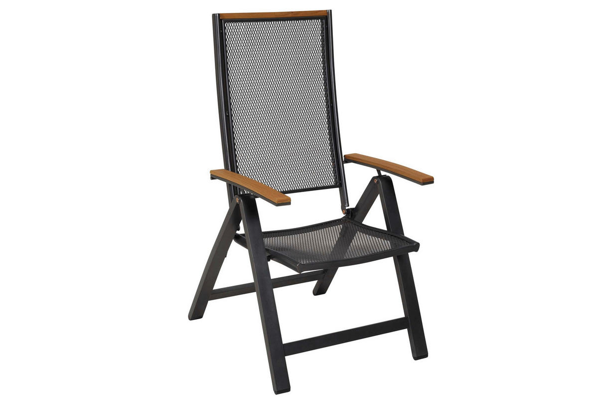 GARTENTISCHGRUPPE  - Graphitfarben/Naturfarben, KONVENTIONELL, Kunststoff/Textil - Gardenson