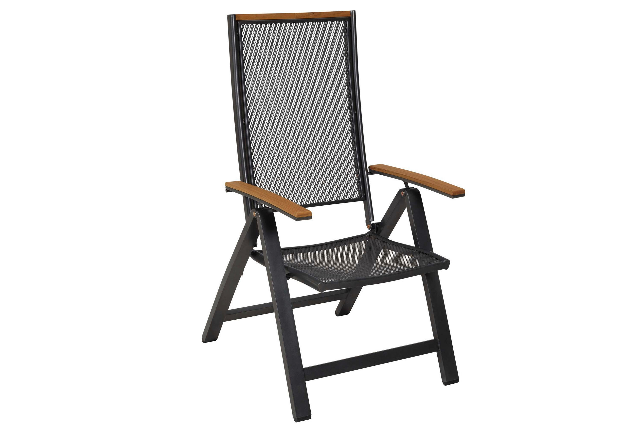 Gardenson Gartenklappsessel Itanos Graphit, Natur 59.5x115x71 cm