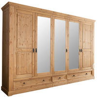 KLEIDERSCHRANK 310/215/62 cm,  in Eichefarben, 5-türig  - Eichefarben/Schwarz, KONVENTIONELL, Holz/Metall (310/215/62cm) - Livetastic