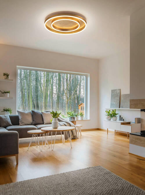 LED-DECKENLEUCHTE 59,5/7,5 cm   - Goldfarben, Design, Metall (59,5/7,5cm) - Helestra
