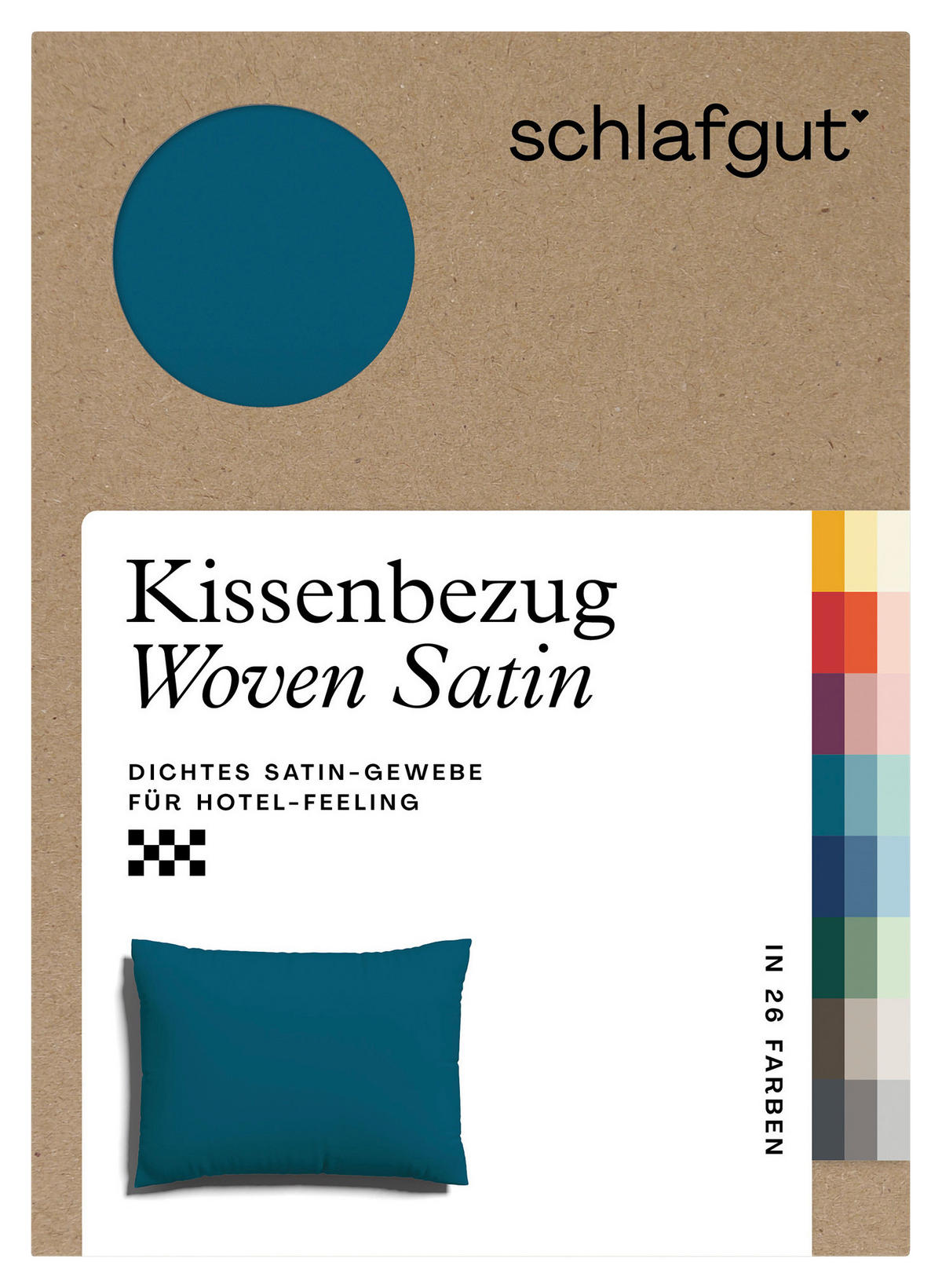 KOPFPOLSTERBEZUG WOVEN SATIN 60/80 cm  - Petrol, Basics, Textil (60/80cm) - Schlafgut