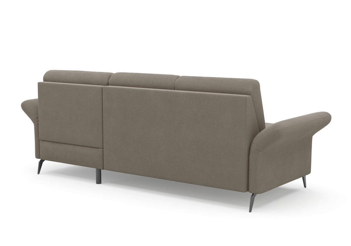 ECKSOFA ROCHELLE E Schlammfarben Flachgewebe  - Schlammfarben/Schwarz, KONVENTIONELL, Textil/Metall (251/164cm) - Sit & More