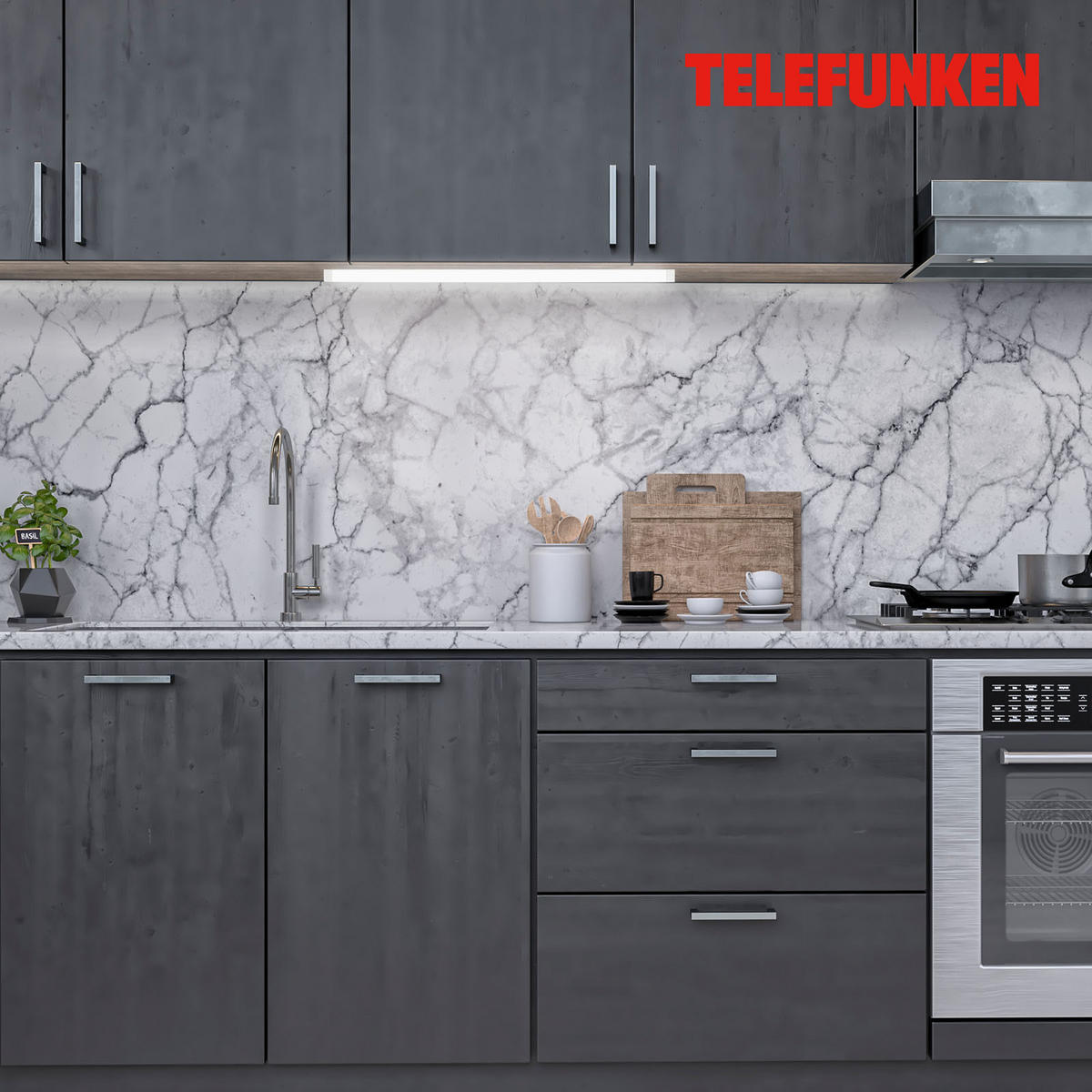 PODELEMENTNA SVETILKA   /520 lm/3000 - 6500 K// - bela, Basics, kovina/umetna masa (50/3/1cm)