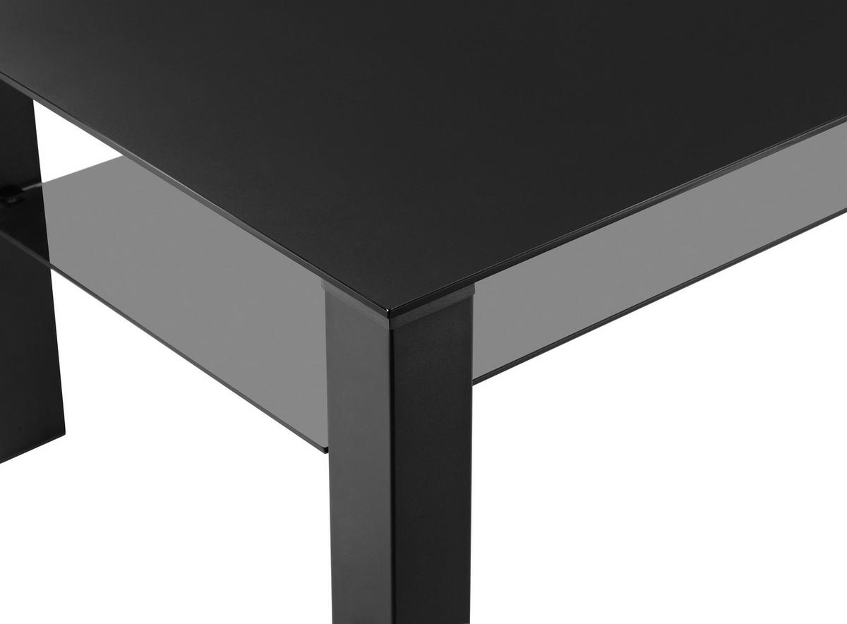 KONFERENČNÝ STOLÍK, čierna, sivá, kov, sklo, 115/65/42 cm - čierna/sivá, Design, kov/sklo (115/65/42cm) - Novel
