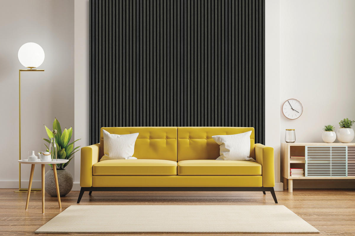 AKUSTIKPANEEL Dunkelgrau furniert Dunkelgrau 57.25/267/1,9 cm  - Dunkelgrau, KONVENTIONELL, Holzwerkstoff/Textil (57.25/267/1,9cm)