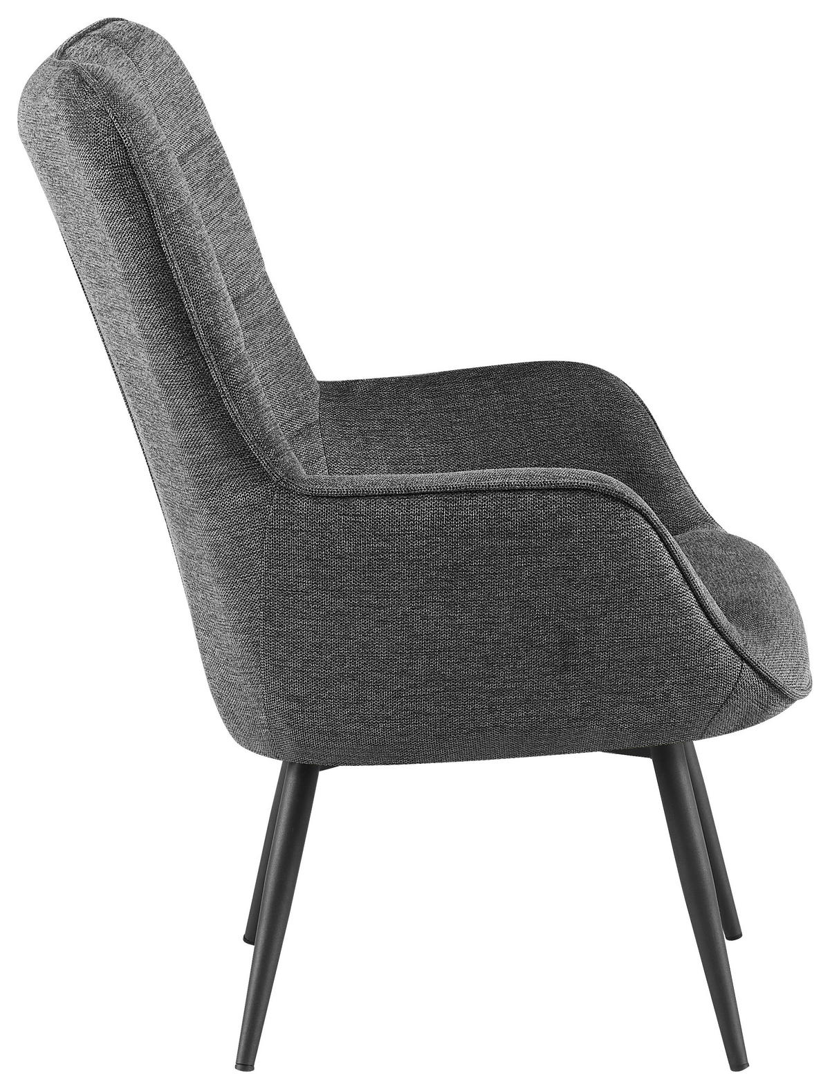SESSEL in Webstoff Grau  - Grau, Design, Textil/Metall (73/98/79cm) - Ti'me