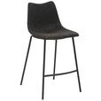 BARHOCKER Lederlook Schwarz abwischbar  - Schwarz, Design, Textil/Metall (49/99,5/55cm) - Novel