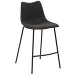 BARHOCKER Lederlook Schwarz abwischbar  - Schwarz, Design, Textil/Metall (49/99,5/55cm) - Novel