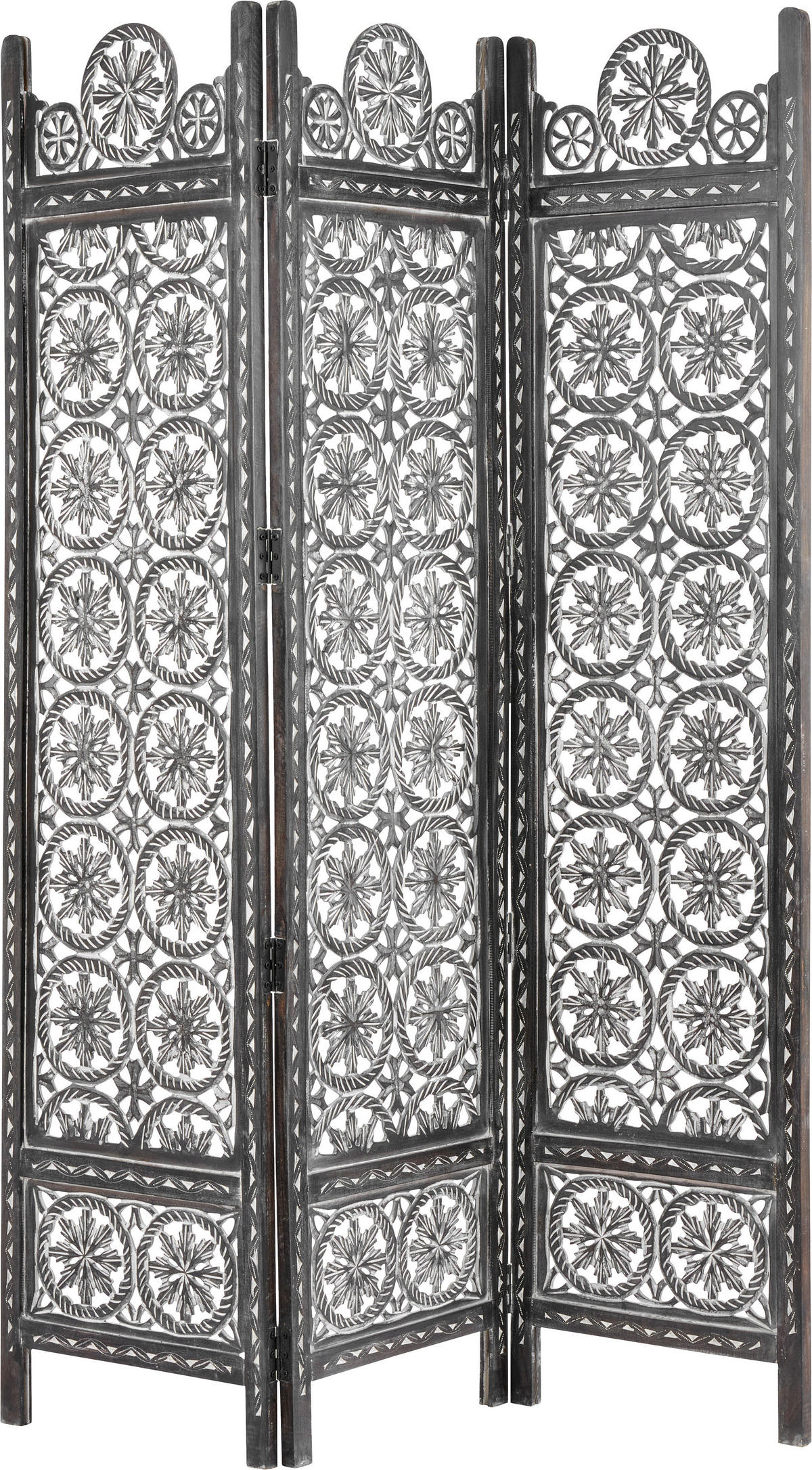 Paravan, lemn  gri, alb  - alb/gri, Basics, lemn (135/180cm) - Ambia Home