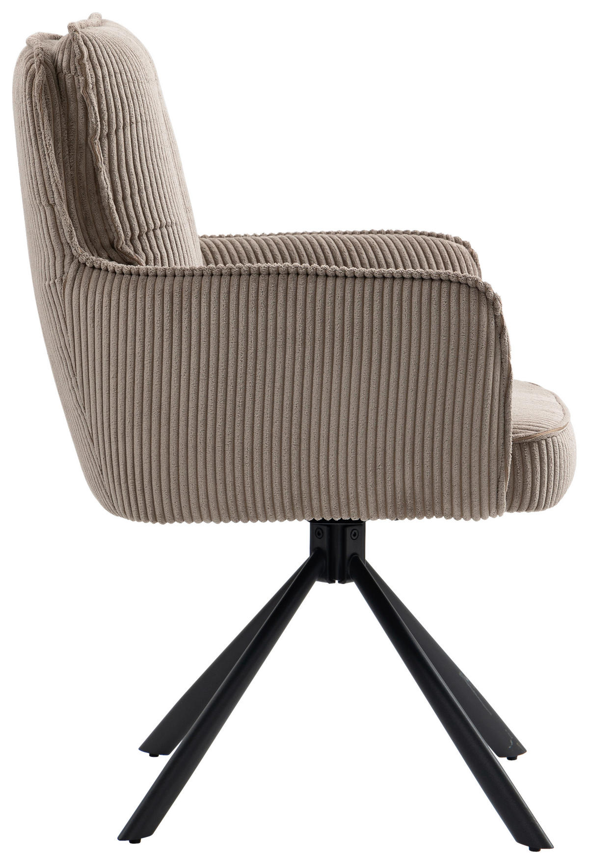 ARMLEHNSTUHL  in Eisen Cord  - Hellgrau/Schwarz, Design, Textil/Metall (62/95/67cm) - Novel
