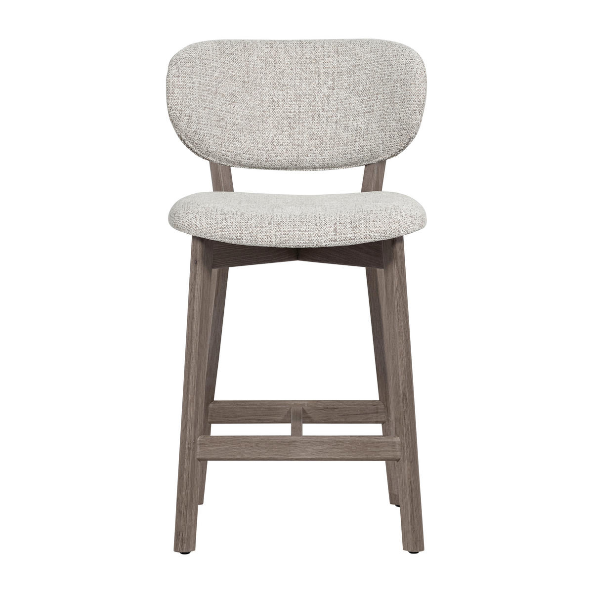 BARHOCKER Webstoff Naturfarben, Dunkelbraun Eiche massiv  - Dunkelbraun/Naturfarben, MODERN, Holz/Textil (51/94/58cm) - Livetastic