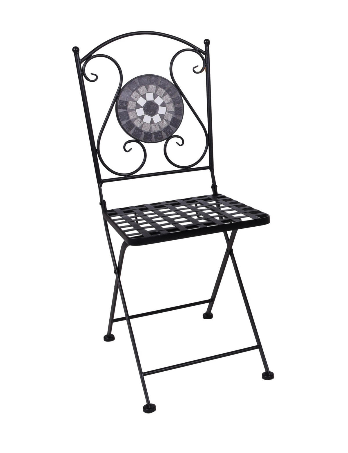 BALKONSET   - Schwarz/Weiß, MODERN, Stein/Metall - Gardenson