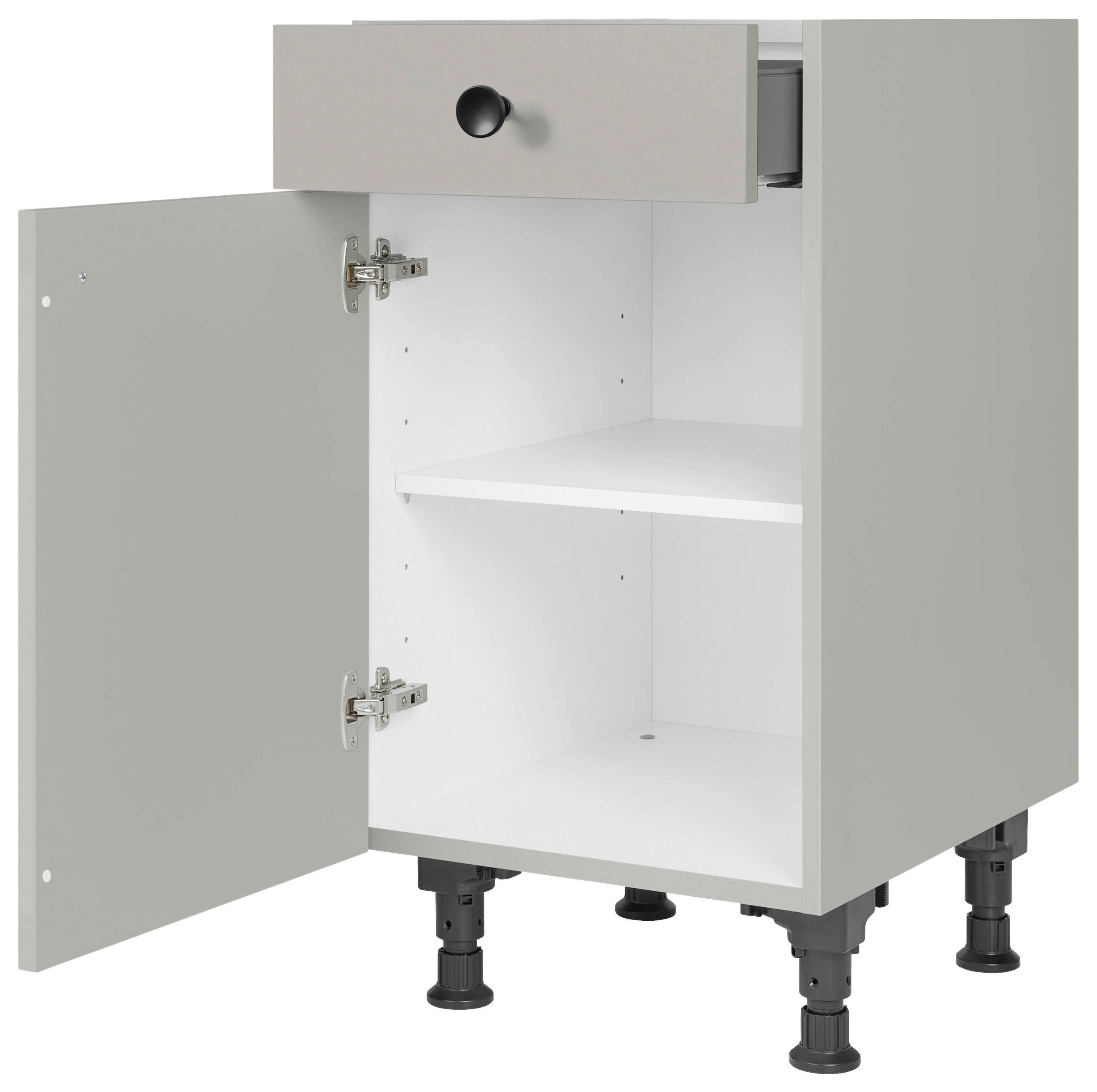 SCHUBKASTENUNTERSCHRANK 45/87/56 cm  in Grau  - Schwarz/Grau, MODERN, Holzwerkstoff/Metall (45/87/56cm) - Nobilia