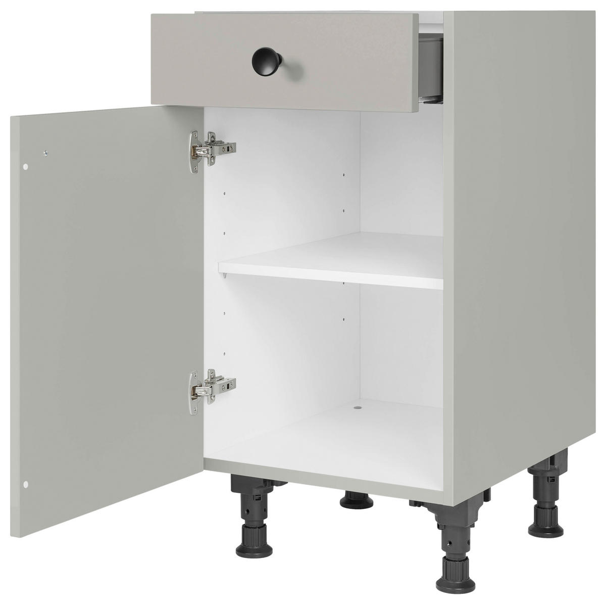 SCHUBKASTENUNTERSCHRANK 45/87/56 cm  in Grau  - Schwarz/Grau, MODERN, Holzwerkstoff/Metall (45/87/56cm) - Nobilia