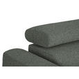 ECKSOFA in Struktur Grau  280/205 cm  - Schwarz/Grau, Design, Textil/Metall (280/205cm) - Xora