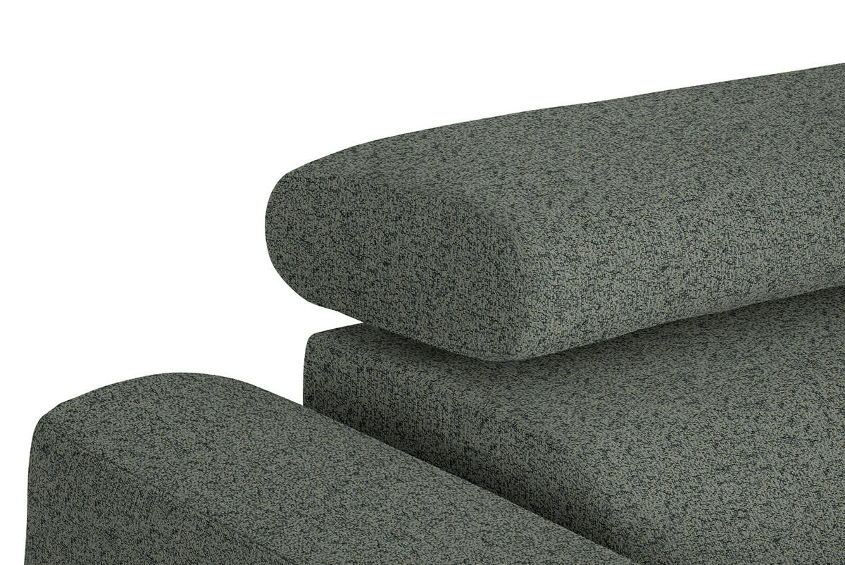 ECKSOFA in Struktur Grau  280/205 cm  - Schwarz/Grau, Design, Textil/Metall (280/205cm) - Xora