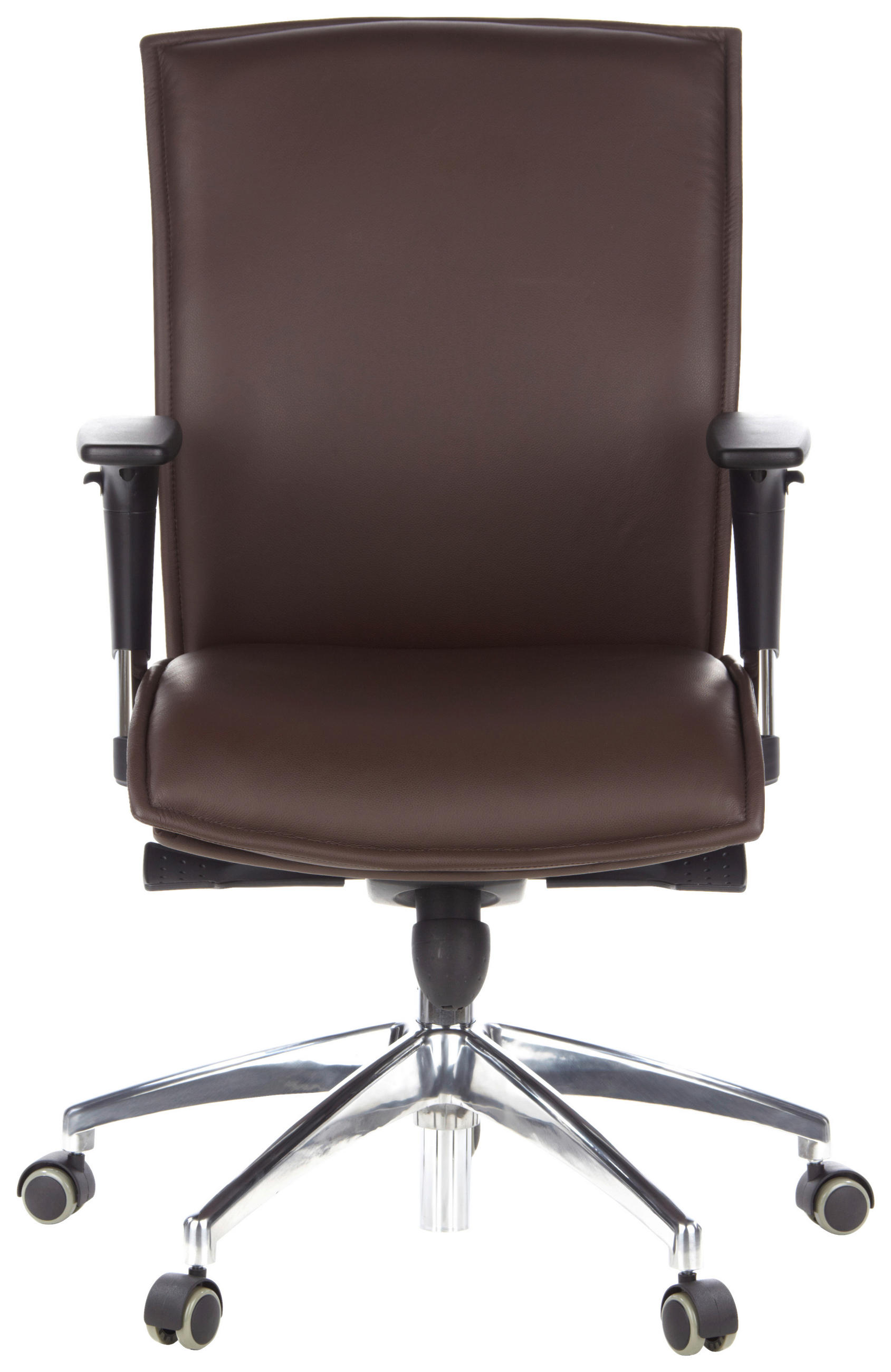 SNURRSTOL  i läderimitation mörkbrun  - svart/mörkbrun, Modern, metall/läder (59/117/51cm) - MID.YOU