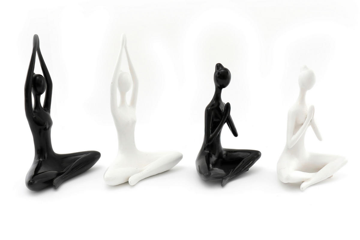 STATUETĂ FEMININĂ - alb/negru, Basics, plastic (22/34/11cm)