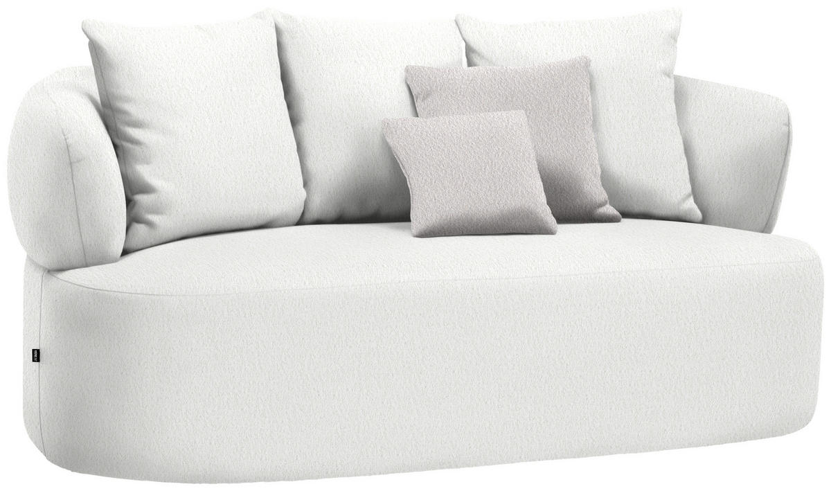 2-SITZER-SOFA in Bouclé Creme  - Creme/Schwarz, MODERN, Kunststoff/Textil (177/86/105cm) - Hom`in