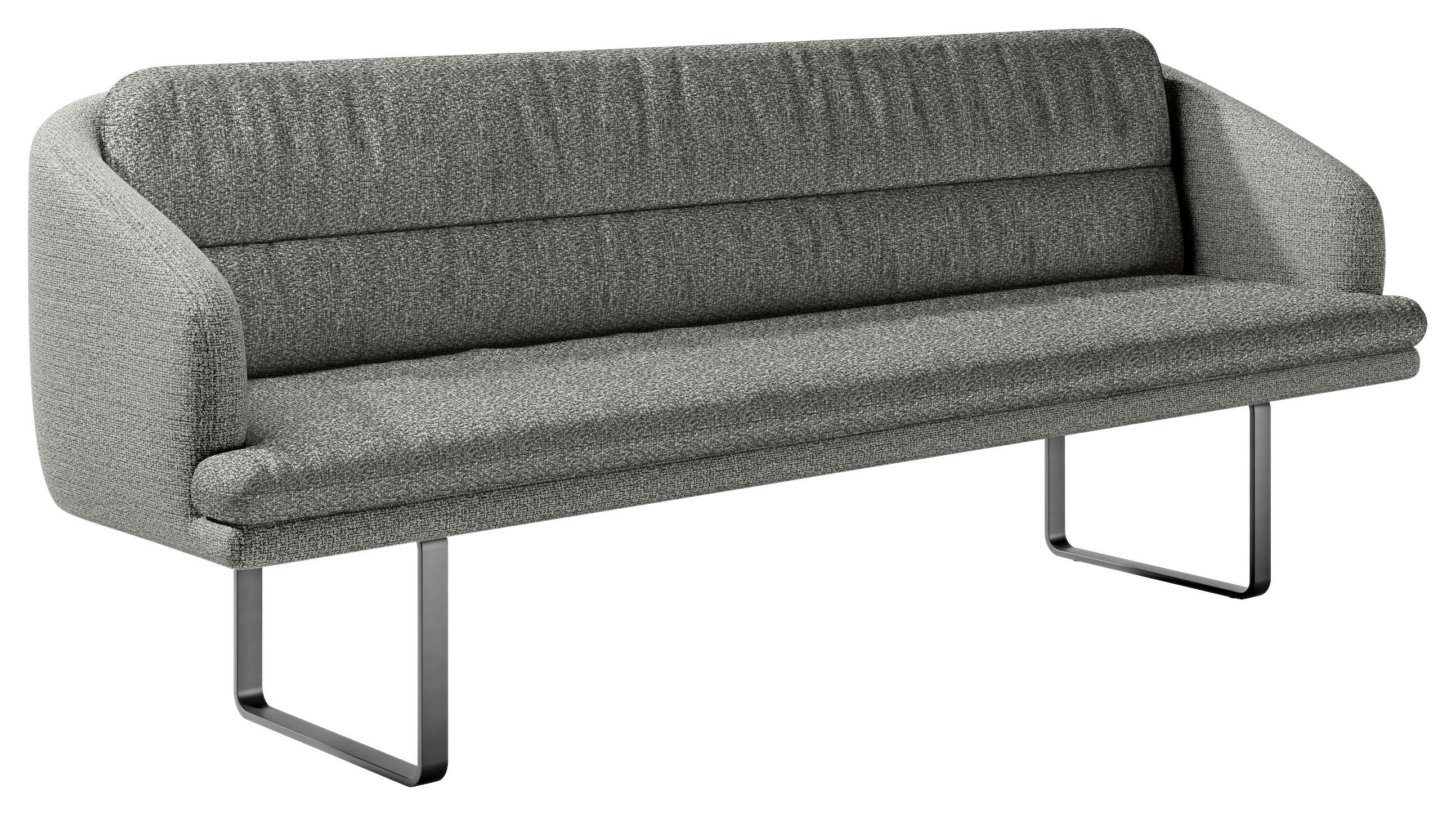 SITZBANK 255/89/68 cm Flachgewebe Graublau Metall  - Graublau/Schwarz, Design, Textil/Metall (255/89/68cm) - Dieter Knoll