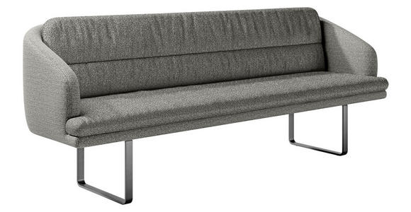 SITZBANK 255/89/68 cm Flachgewebe Graublau Metall  - Graublau/Schwarz, Design, Textil/Metall (255/89/68cm) - Dieter Knoll