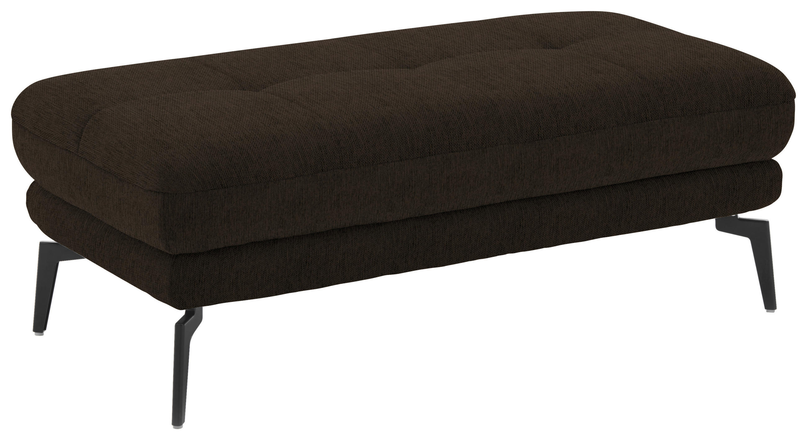 HOCKER in Textil Dunkelbraun  - Dunkelbraun/Schwarz, Design, Textil/Metall (132/45/68cm) - Beldomo Style